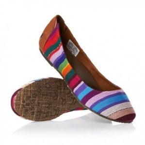 Reef Bella Costa Tropic Multi Color Striped Ballet Flats Size 6